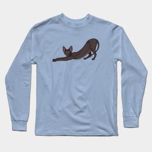 Black Sphynx Cat With Blue Eyes, Hairless Cat Long Sleeve T-Shirt